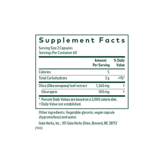 Olive Leaf 1360 - 120 Liquid Phyto-Caps | Gaia Herbs