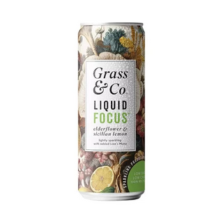 Liquid FOCUS Elderflower, Sicilian Lemon & Lion's Mane Nootropic Drink - 250ml | Grass and Co.