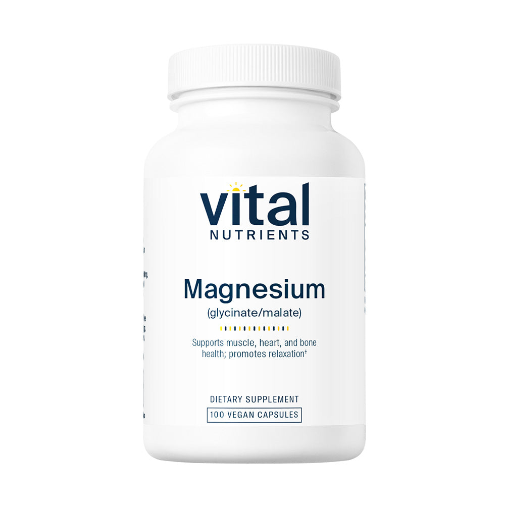 Vital Nutrients Supplements Magnesium (Glycinate/Malate) 120mg - 100 Capsules